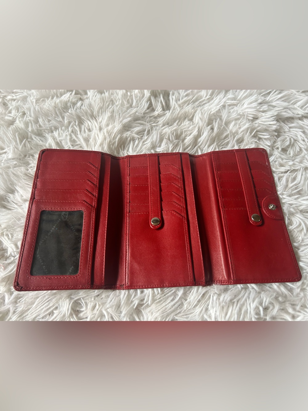 DEREK ALEXANDER Red Leather Wallet